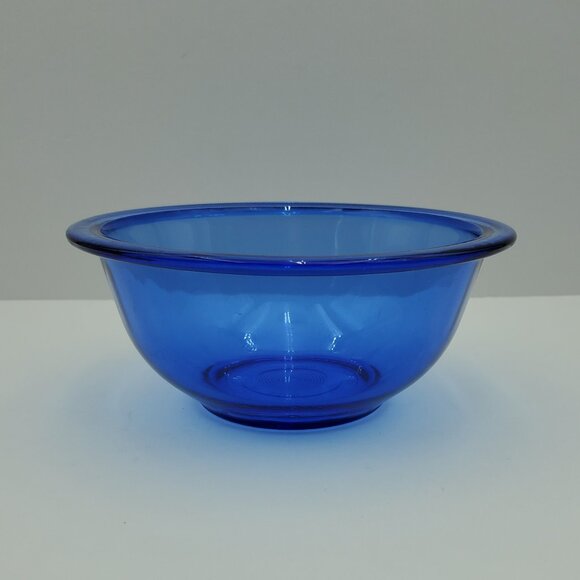 Pyrex Originals Cobalt Blue 7" Mixing Bowl 1 Quart 322 Blue Glass Serving Bowl - Picture 1 of 5